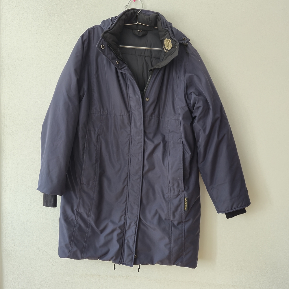 Kanuk Men’s Vintage Dark Navy Hooded Winter Parka Coat, L